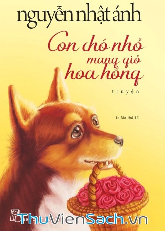 Con Chó Nhỏ Mang Giỏ Hoa Hồng